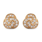 Simulierte Diamant-Knoten-Ohrstecker in Goldton image number 0