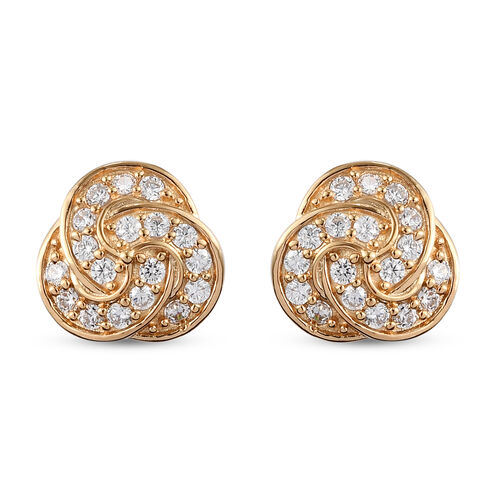 Simulierte Diamant-Knoten-Ohrstecker in Goldton image number 0