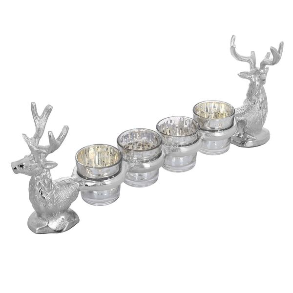 Rentier Kerzenhalter Adventskranz mit 4 Teelichtgl&auml;sern, 42x7,5x15 cm image number 2