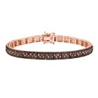 D’joy Natürlicher Champagner Diamant Armband ca. 19 cm 925 Silber 750 Roségold Vermeil ca. 3,78 ct.