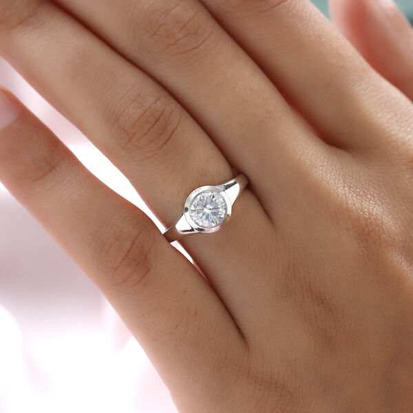 88 Facetten Moissanit-Ring, 925 Silber platiniert  ca. 1,43 ct image number 3