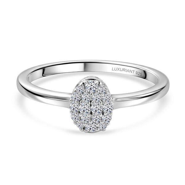 LUXURIANT DIAMOND - Lab Grown Diamant SI-GH Ring 925 Silber Rhodiniert (Gr&ouml;&szlig;e 17.00) ca. 0,15 ct