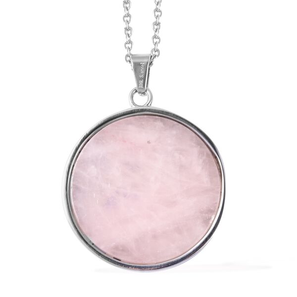 Rosenquarz Anhänger mit Kette, 50 cm - 35,50 ct. image number 3