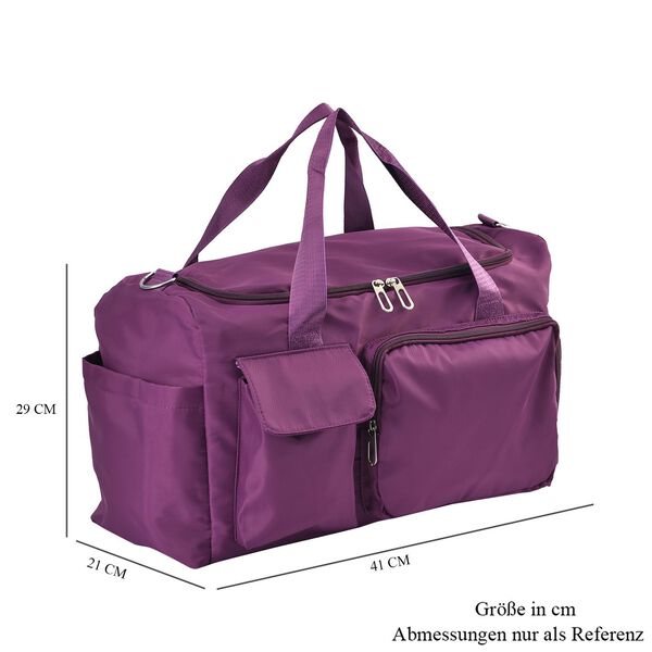 Reisetasche mit vielen Fächern aus wasserfestem Nylon, Burgund image number 7