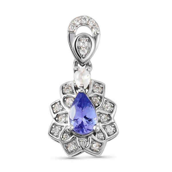 Tansanit und wei&szlig;er Zirkon-Anh&auml;nger - 0,67 ct.