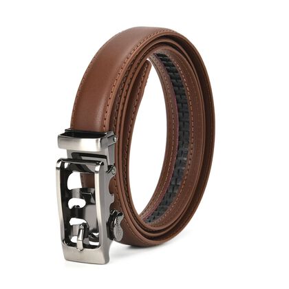 Automatik-Schnallen Lederg&uuml;rtel - Klassisch Unisex, Braun