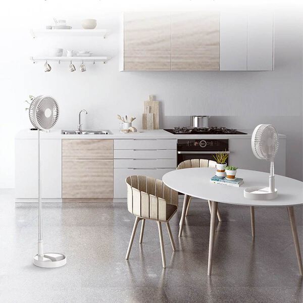 3-in-1 faltbarer Ventilator, 4 Geschwindigkeiten, Batterie inkl., Weiß  image number 3