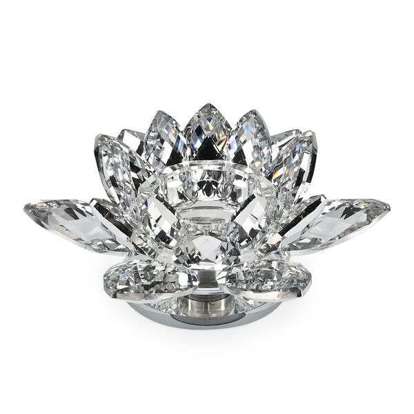 Kristallklare Lotusblume Kerzenhalter mit Drehsockel, transparent