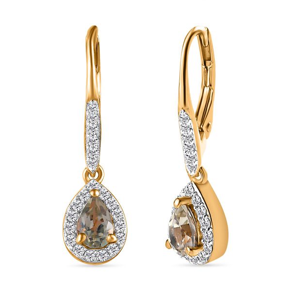 AAA Turkizit und Zirkon Ohrringe - 1,36 ct. image number 7