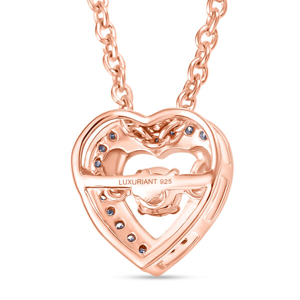 LUXURIANT SI-GH Labor Diamant Anh&auml;nger mit 45cm Kette, 925 Silber 750 Ros&eacute;gold Vermeil - 0,25 ct. image number 5