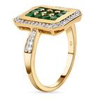 Kagem sambischer Smaragd und Zirkon-Ring, 925 Silber Gelbgold Vermeil  ca. 0,84 ct image number 4