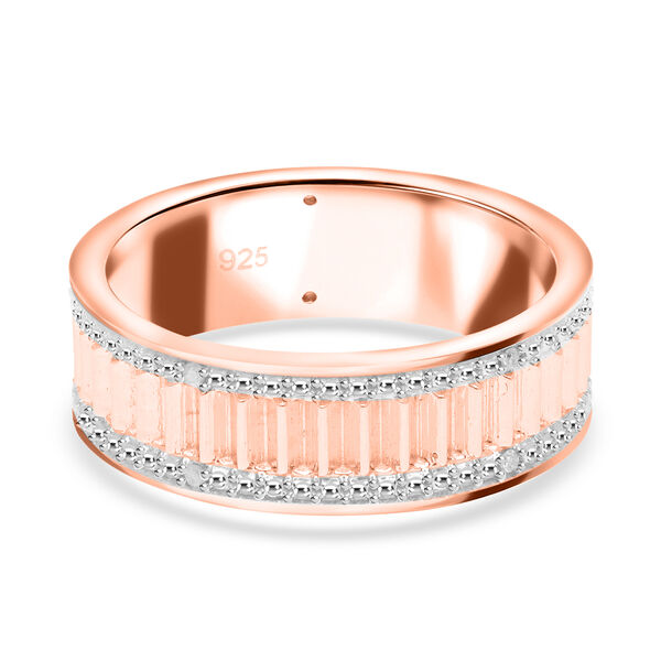 Weißer Diamant Ring 925 Silber 750 Roségold Vermeil (Größe 19.00) image number 4