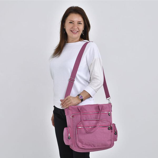 Wasserabweisende Schultertasche Tasche, himbeerfarben