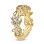 Diamant Weinrebe- und Blattdesign Solitär-Ring in Silber image number 3