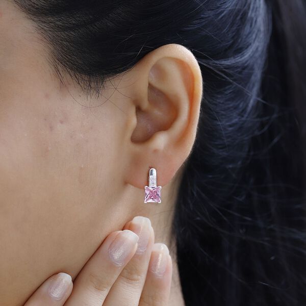 Rosa Zirkonia Ohrringe 925 Silber image number 3