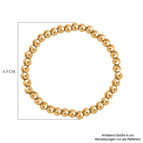 5er-Set – Kugel-Perlen-Armbänder in Goldton image number 8
