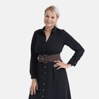 Elastischer Taillengürtel mit runder Schnalle, One Size, Gelb