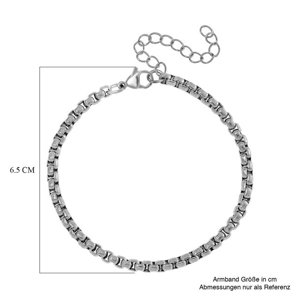 Venezianer Box Armband, Reiner Edelstahl ca. 19 cm + 5 cm Extender, ca. 7,60g image number 4