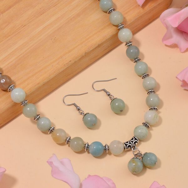 Mehrfarbiger Amazonit Schmuckset  Antik-silber-Plattierung ca. 310.00 ct image number 2