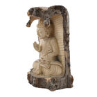 Handgefertigte Buddha Skulptur aus Holz, ca. 30 cm Hoch image number 1