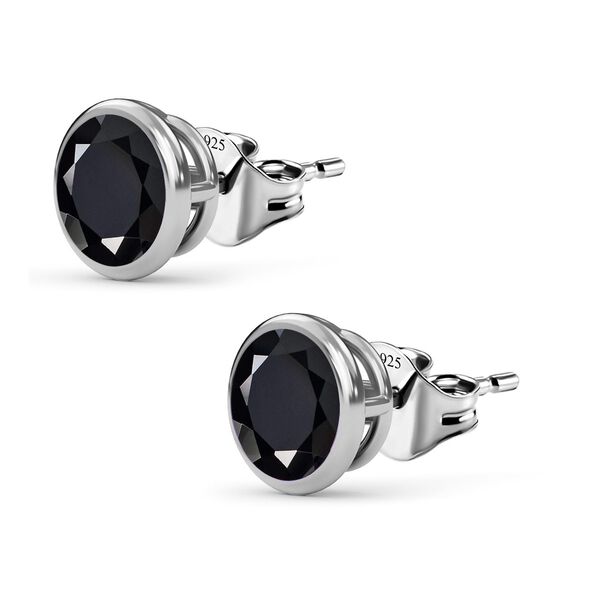 Schwarze Spinell Ohrringe, 925 Silber ca. 2,22 ct image number 4
