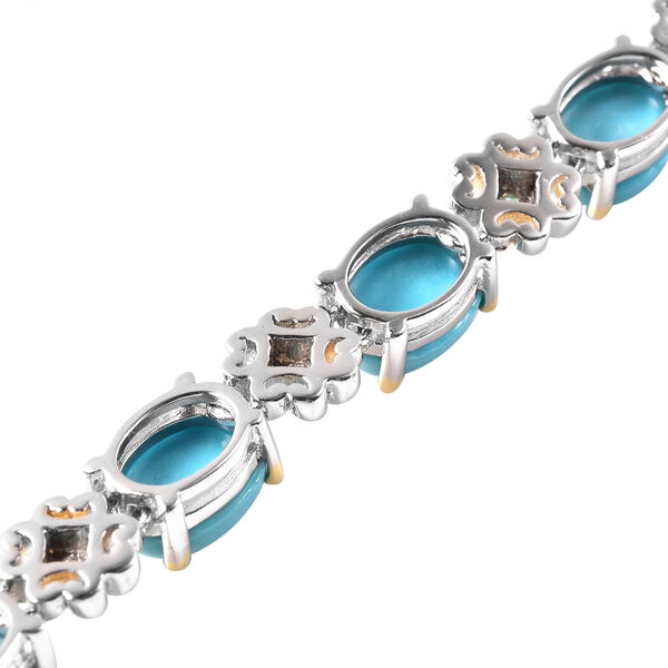 Nat&uuml;rliches Sleeping Beauty T&uuml;rkis-Armband, ca. 20 cm lang, 925 Silber vergoldet ca. 13,89 ct image number 6