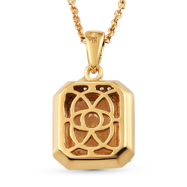 Citrine und Zirkon Anhänger mit Kette 45 cm. 925 Silber vergoldet ca. 4,72 ct image number 5