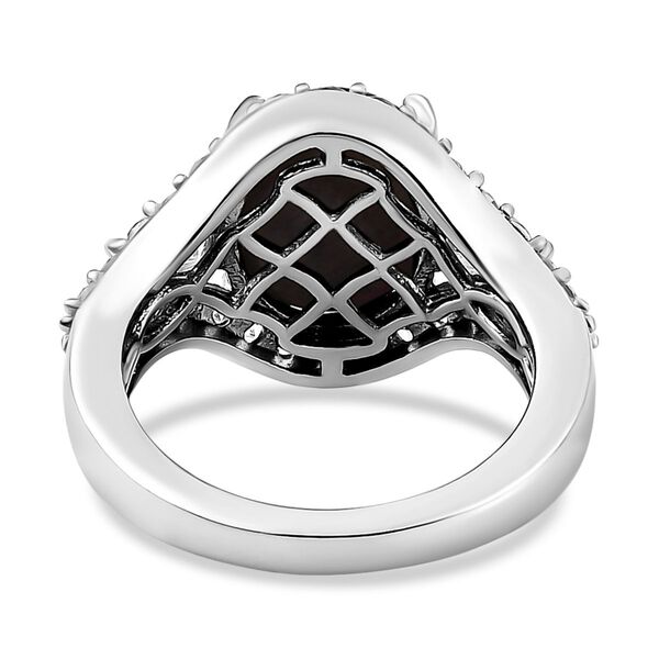 Sternrubin und wei&szlig;er Zirkon-Ring, 925 Silber platiniert  ca. 8,48 ct image number 6