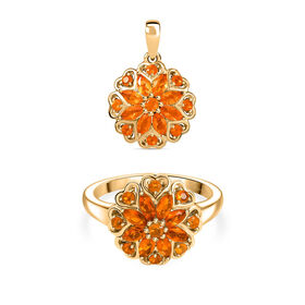 D’Joy Salamanca Feueropal Anhänger und Ring