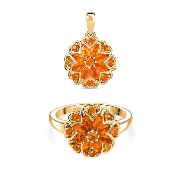 D’Joy Salamanca Feueropal Anhänger und Ring image number 0