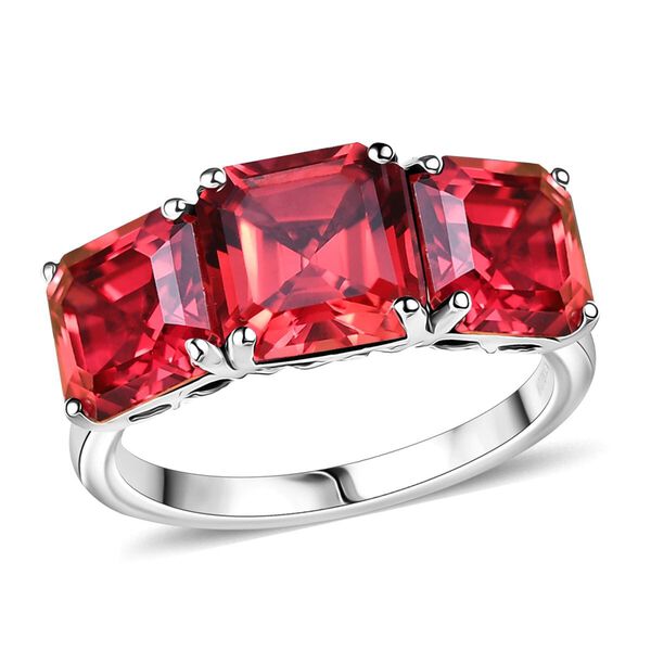 LUXURIANT DIAMOND- zertifiziert und gepr&uuml;ft AAA Labor Padparadscha Saphir Ring in 417 Wei&szlig;gold - 7,95 ct. image number 0