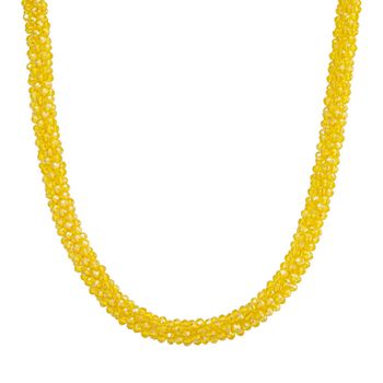 2er Set - Gelber Kristall Halskette und Armband, flexibel