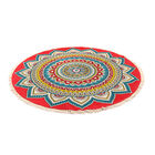 Handgewebter Teppich aus 100% Baumwolle, 150 cm Durchmesser, Mandala Rot image number 2