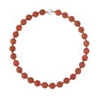 Gefärbte rote Jade Halskette, (13-15mm), ca. 50 cm, 925 Silber, ca. 684.00 ct