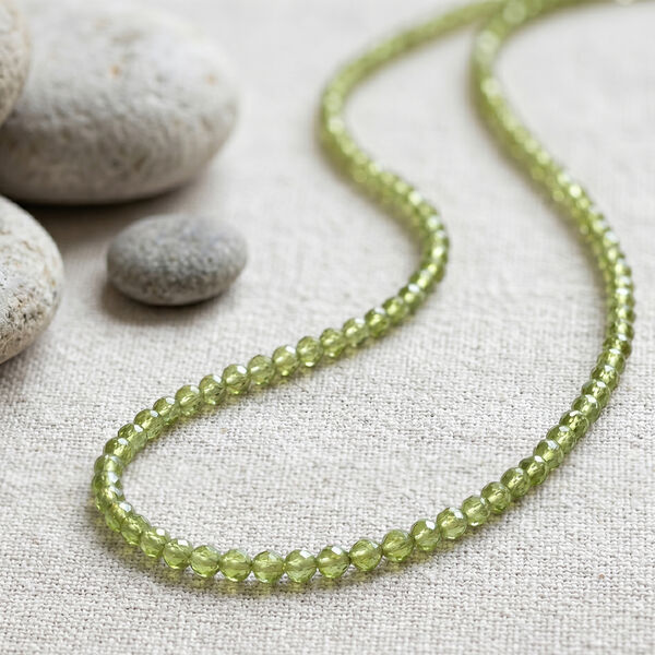 Peridot Halskette ca. 45 cm 316L Edelstahl ca. 130,00 ct. image number 1