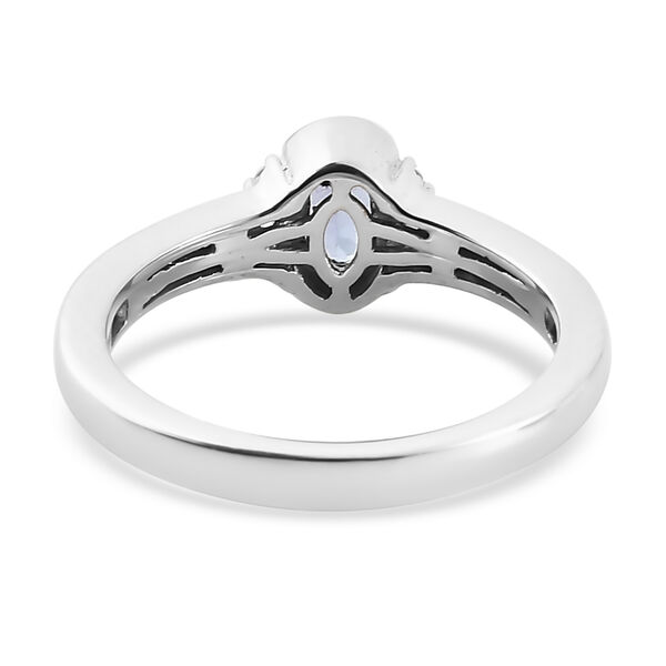 Tansanit und Zirkon Ring 925 Silber platiniert  ca. 0,65 ct image number 6