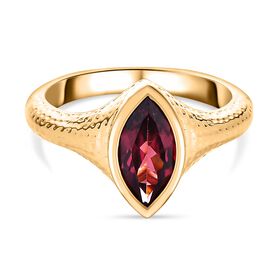 AAA Orissa Rose Granat Ring, 925 Silber Gelbgold Vermeil (Größe 16.00) ca. 1.26 ct