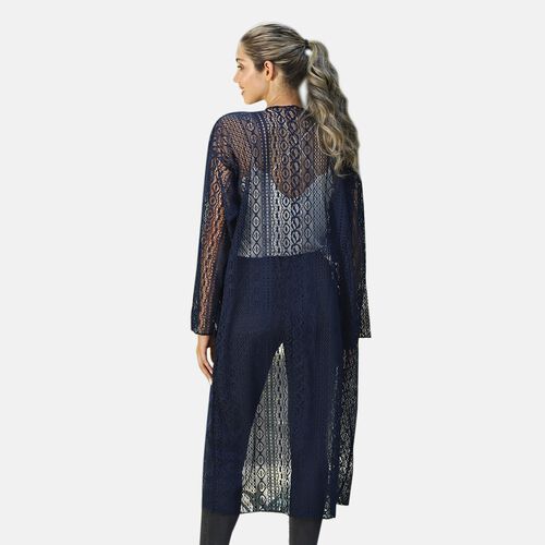 Spitzencardigan, One Size, Dunkelblau image number 1