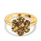 AA Natürlicher goldener Tansanit Ring, 925 Silber Gelbgold Vermeil (Größe 20.00) ca. 1.91 ct