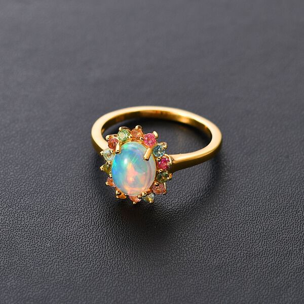 AA Nat&uuml;rlicher, &auml;thiopischer Welo Opal und Multi-Turmalin-Ring - 1,77 ct. image number 2