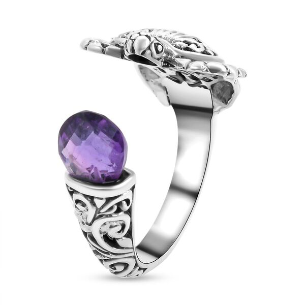 Royal Bali - Afrikanischer Amethyst Ring, 925 Silber (Gr&ouml;&szlig;e 16.00) ca. 3,00 ct image number 4