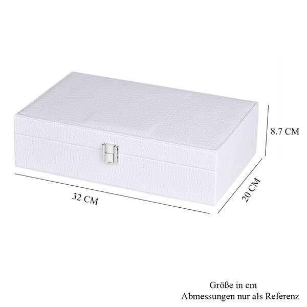 Premium Schmuckbox mit Silberpoliertuch, 32x20x8,7 cm, Wei&szlig; image number 6