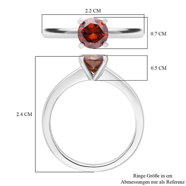LUXURIANT DIAMOND - Lab Grown Roter Diamant VS-EF SGL zertifiziert Ring 950 Platin (Gr&ouml;&szlig;e 19.00) ca. 1.00 ct image number 6