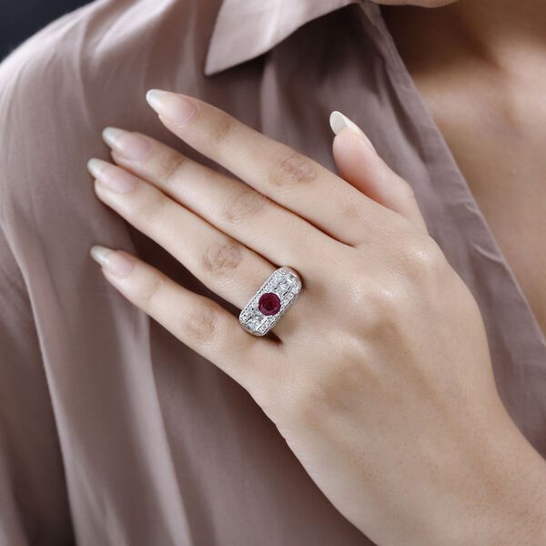 GP Art Déco Kollektion - afrikanischer Rubin, Zirkon und Saphir-Ring- 5,18 ct. image number 3