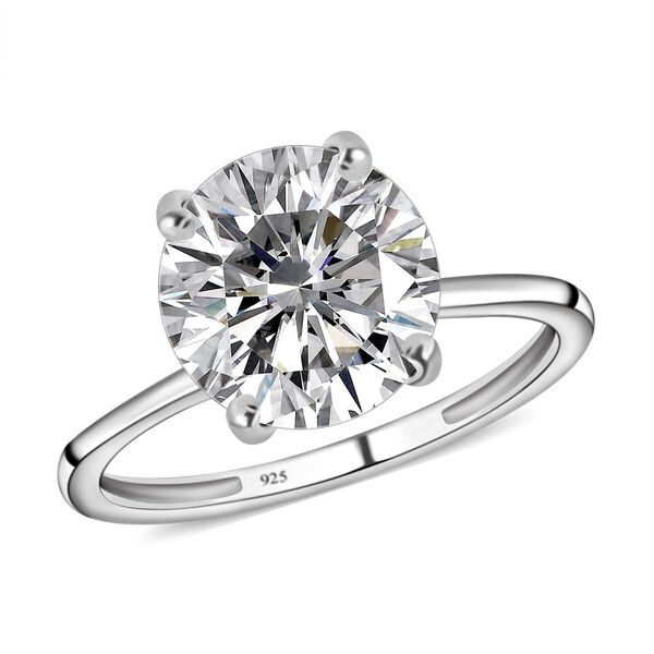 Wei&szlig;er Kristall-Ring, 925 Silber image number 4