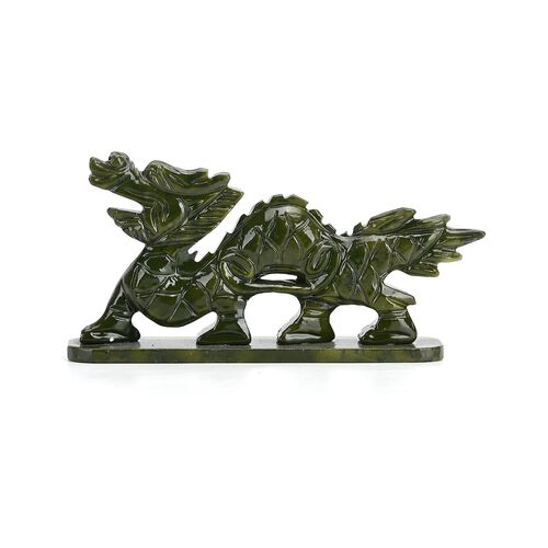 Handgefertigte Figur aus Serpentin, Drachen, 18x9x4cm image number 0