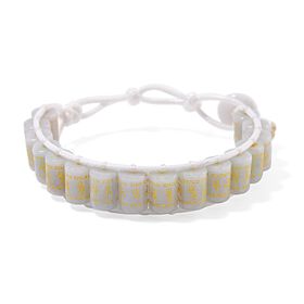 Flexibles weißes Jade Armband - 235 ct.