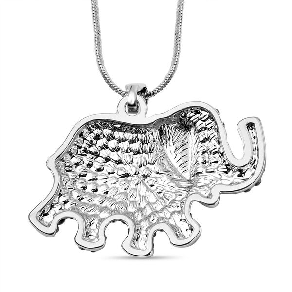 Elefanten-Halskette mit Schwarzem und Wei&szlig;em Kristall, ca. 60 cm image number 4