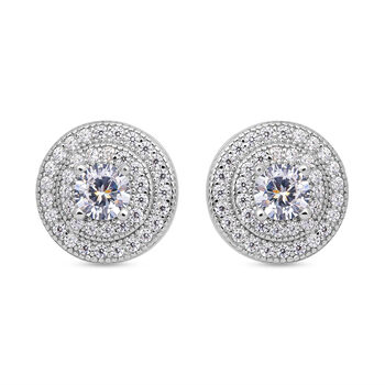 Lustro Stella - Wei&szlig;e Zirkonia-Ohrringe, 925 Silber ca. 1,40 ct