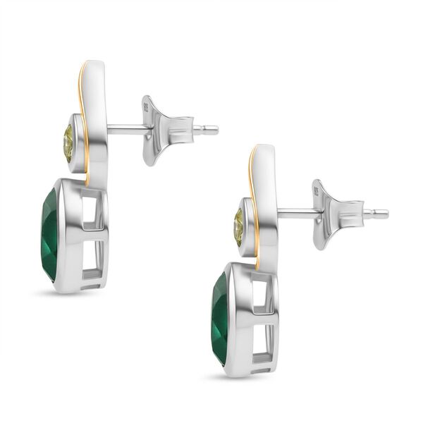 D'Joy Smaragd-Quarz Triplette Schmuckset 925 Silber platiniert und vergoldet (Größe 18) ca. 5,60 ct. image number 7